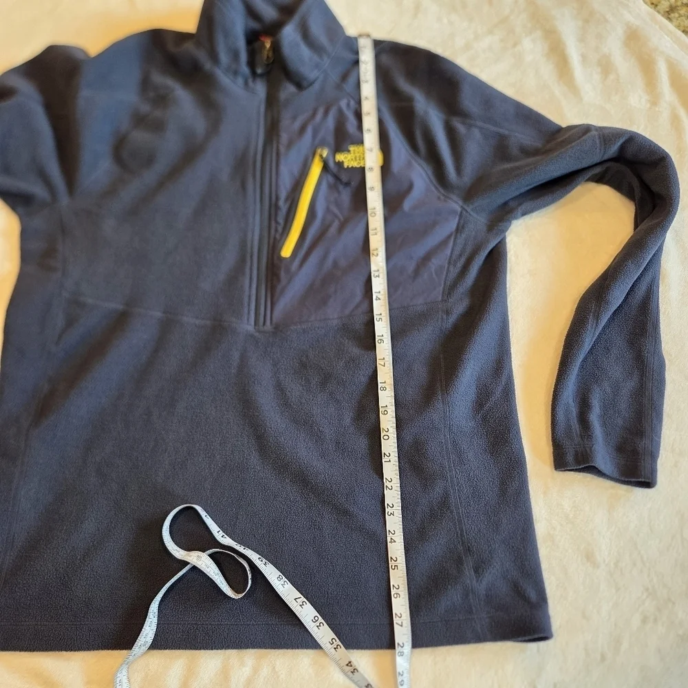 The North Face 1/4 Zip Pullover Fleece Jacket Mens Navy Flash Dry Hike Large